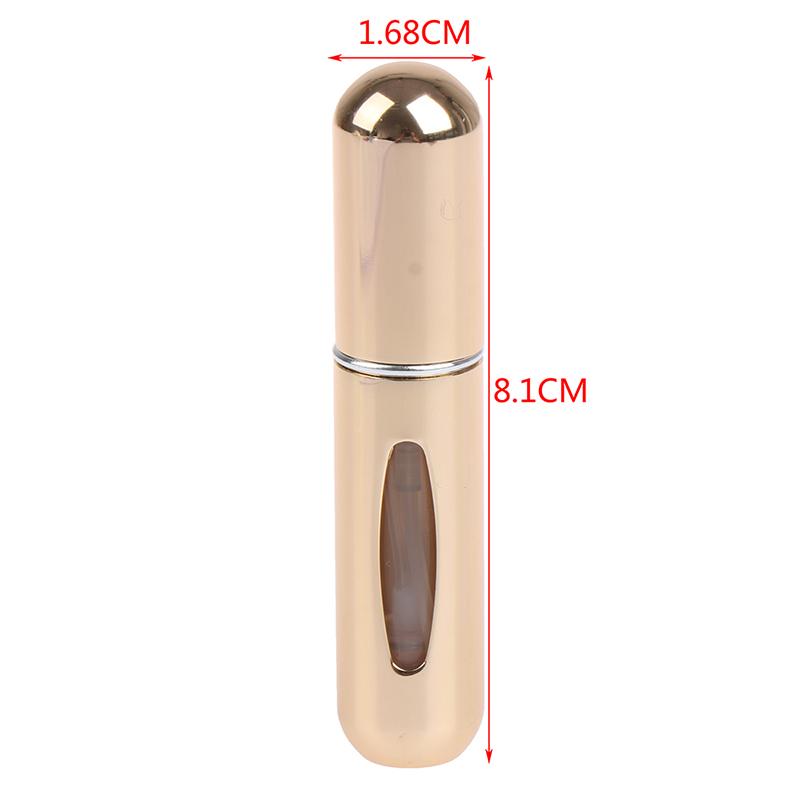 Refillable Mini Perfume Spray Bottle - 5Ml Capacity Shiny Gold