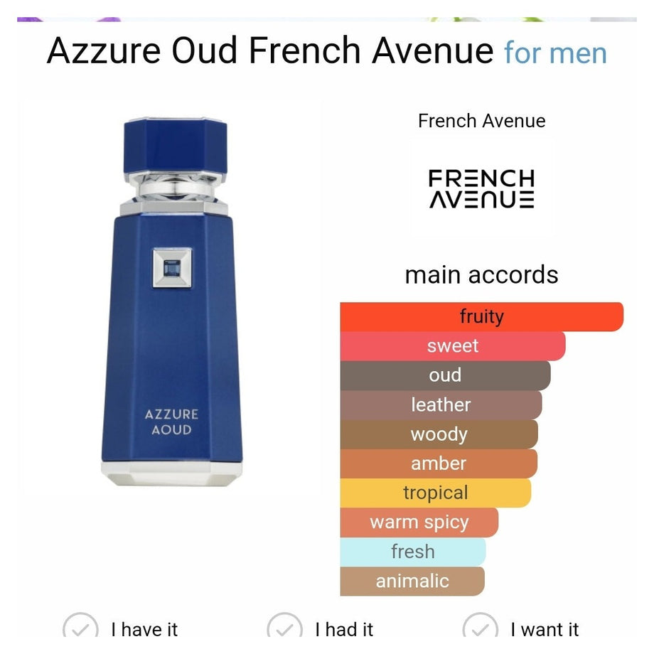 Azzure Oud French Avenue 100ml – Dubai perfumes SA