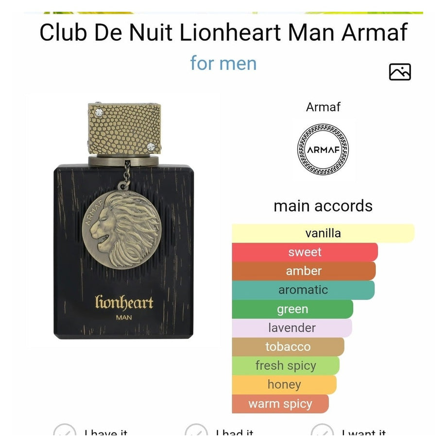 Club De Nuit Lionheart Man edp 100ml – Dubai perfumes SA