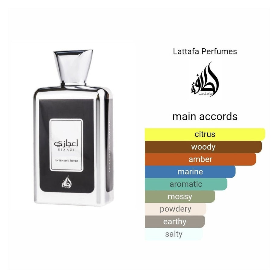 香水(ユニセックス) Lattafa Ejaazi Intensive Silver 100ml Ejaazi Intensive Silver Lattafa – Dubai perfumes SA