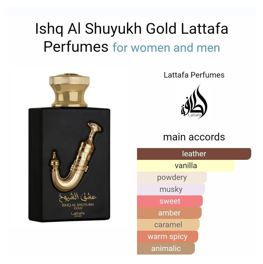 Ishq Al Shuyukh Gold Lattafa Perfumes 100ml – Dubai perfumes SA