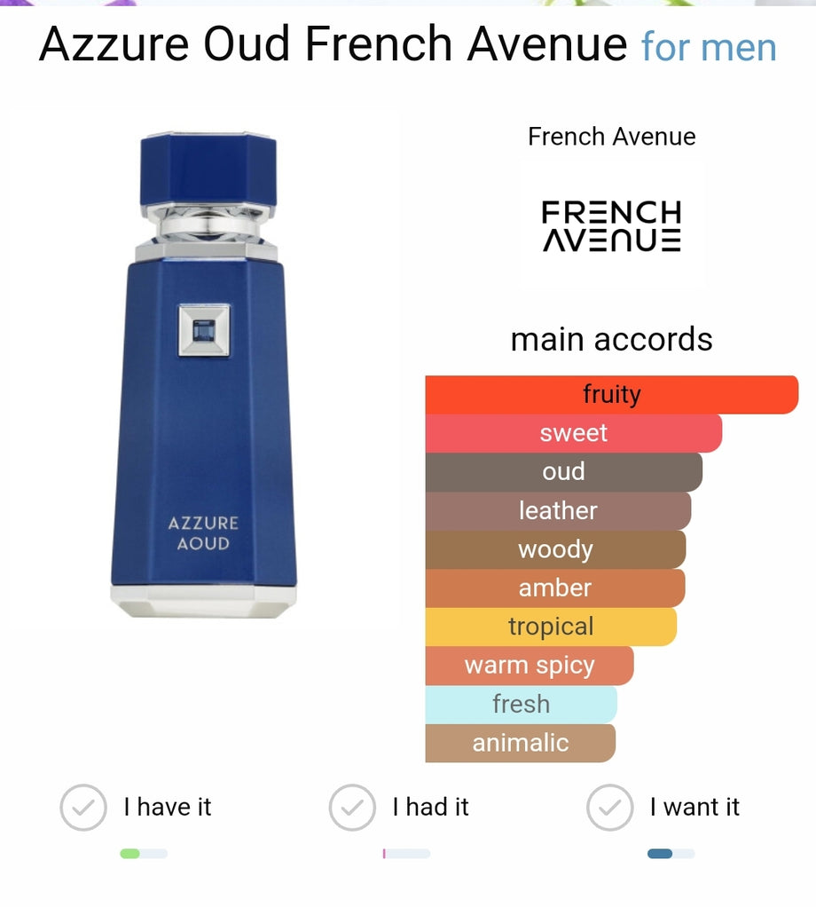 香水(男性用) French Avenue Azzure Aoud 100ml French Avenue – Azzure Aoud 🥇 100ml | MARABIKA Europe