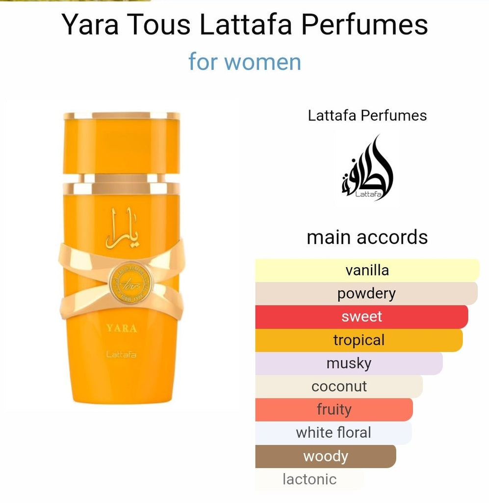 Yara Tous Lattafa Perfumes 100ml eau de parfum - Dubai perfumes SA